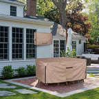ULTCOVER Square Patio Heavy Duty Table Cover - 600D Tough Canvas Waterproof Outdoor Dining Table and Chairs General Purpose Furniture Cover Size 62 inch