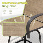Devoko Patio Swivel Bar Set 3 Pieces Patio High Top Bar Table and Stools Chairs Set Textilene Sling Fabric Outdoor Bar Stools Set of 2 for Garden, Balcony