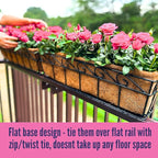 LaLaGreen Wall Mounted Planters - 30 Inch, 2 Pack Window Flower Pot Attach to House Outdoor, Balcony Plant Pot Over The Rail, Deck Railing Hanging Coco Liners, Metal Horse Troughs Fence Patio Porch
