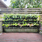 Maxona Black Color Vertical Garden Planter - 8 Pack, 13 inch Wall Mounted Planter for Patio Outdoor Decor, Home Plastic Pot Balcony Plant Vegetable Fruit Herb Hanging Pocket Holder Flowerpot