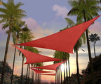 Amgo 16' x 16' x 16' Red Triangle Sun Shade Sail Outdoor Canopy Awning UPF50+ AGTAPRT12, 95% UV Blockage, Water & Air Permeable, Commercial Standard Heavy Duty (We Make Custom Size)