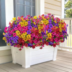Artificial Flowers for Outdoors Fake Plants - 16 Bundles Faux Outside Greenery Boxwood UV Resistant Plastic Shrubs Decor (Mixed)