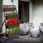 6-Ft Raised Garden Bed - Vertical Garden Freestanding Elevated Planter with 4 Container Boxes - Good for Patio or Balcony Indoor and Outdoor - Perfect to Grow Vegetables Herbs Flowers
