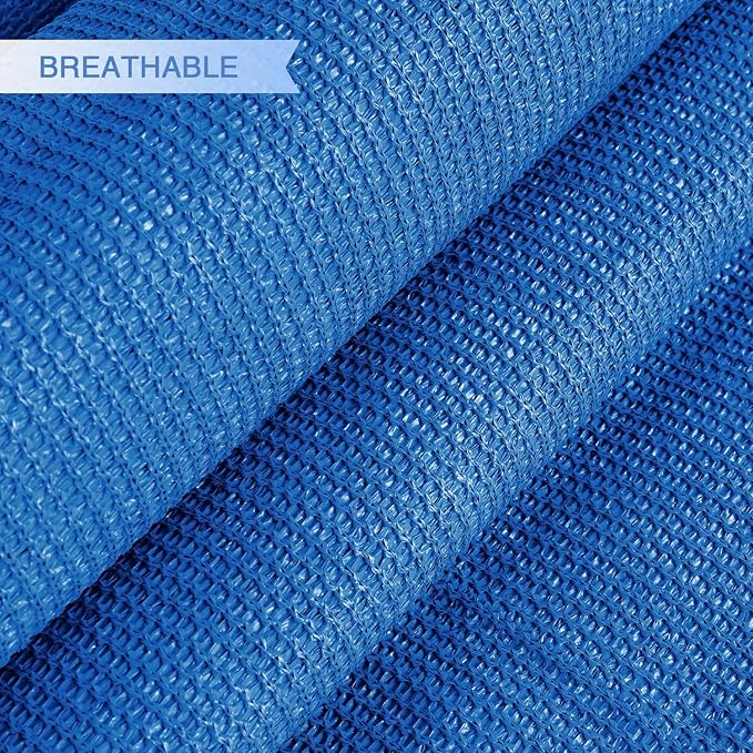 E&K Sunrise 15' x 15' x 15' Sun Shade Sail Triangle Canopy Shade Cover UV Block for Patio Backyard Garden Outdoor (Blue)