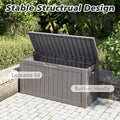 Deck Box 75 Gallon Grey Resin Waterproof with Lockable Lid