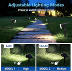 Solar Spot Lights Outdoor Waterproof IP65,6 Pack,Cool Light, 2 Lighting Modes Selectable, Solar Powered Yard Garden Solar Spot Lights for Garden Outside Landscape Auto On/Off