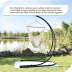 Lazy Daze Hammocks Chair Caribbean Hanging Rope Weaving Chair with 40" Hardwood Spreader Bar and Soft-Spun Cotton Rope for Indoor/Outdoor Backyard & Living Room, Max 300 LBS, Natural
