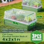 KEOHOL 3-Pack Garden Netting for Raised Beds, 59.1" × 27.6" × 17.7" Rectangular Plant Covers with Ultra-fine Mesh, UV Protected HDPE Plant Netting for Vegetables Flowers Fruits