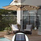 Best Choice Products 10ft Solar Polyester LED Lighted Patio Umbrella w/Tilt Adjustment and UV-Resistant Fabric