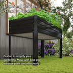 Galvanized Raised Garden Bed with Legs,48×24×30in Elevated Planter Box for Backyard,Garden, Patio, Balcony, 350lb Capacity,Planters for Outdoor Plants,Black