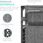 Best Choice Products Folding Zero Gravity Outdoor Recliner Patio Lounge Chair w/Adjustable Canopy Shade, Headrest, Side Accessory Tray, Textilene Mesh - Gray