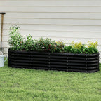 Galvanized Raised Garden Bed, Outdoor Planter Bed, Metal Planter Box for Gardening and Planting,8x2x1.5ft, Light Green