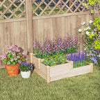 Giantex Raised Garden Bed, Wood Planter Box for Vegetables Flowers Fruit Herb, Easy Assembly, Garden Box Container for Backyard, Patio, Balcony (43" Lx35 Wx14.5 H)