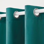 TOWN & COUNTRY BASICS Cabana Solid Heavyweight Indoor Outdoor Curtains, Light Filtering Opacity with Grommet Top, Water Repellent, 2-Pack Set, 54"x120", Dark Teal