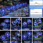 Anordsem Solar Lights Outdoor Decorative: Bendable Copper Wire with 120 LED Firework Beads - Waterproof 2 Colorful Lighting Modes Yard Garden Patio - Christmas Gifts for Homeowner Over 30