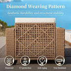 6 Pieces Patio Furniture Set,Outdoor Rattan Wicker Sectional Sofa with 10''Ultra-Thick Cushions,All Weather Patio Conversation Set for Lawn Garden Backyard,Beige
