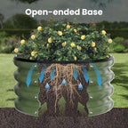 ZXZYHFTY Round Galvanized Raised Garden Bed kit,Green Outdoor Garden Raised Planter Box, Round Large Metal Raised Garden Beds for Vegetable 2 * 2 * 1ft 2 Pcs
