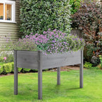 Yaheetech 1pc Raised Garden Bed Outdoor with Legs Horticulture Elevated Wood Planter Boxes w/Stable Rectangle Structure Standing Planter for Vegetables Flowers Herbs Planting,Gray