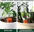 Large Terracotta Watering Spikes with Lids, Automatic Plant Waterer Outdoor | Indoor, Vacation Friendly Clay Plant Watering Devices System, Slow Release Self Watering Planter Insert, 8 Pack