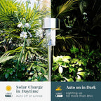 SOLPEX 16 Pack Solar Outdoor Lights Pathway, Stainless Steel Solar Lights Outdoor Waterproof,LED Landscape Lighting Walkway for Landscape/Patio/Lawn/Yard/Driveway-Cold White
