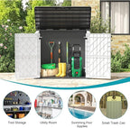 LHBcraft Outdoor Storage Cabinet 36 Cu Ft with Lockable Doors, Portable Horizontal Storage Shed, Resin Outdoor Storage Box Waterproof for Patio-Easy to Assemble