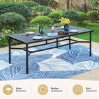 Patio Dining Set 9 PCS, 8 Stable Outdoor Dining Chairs with Rectangular Dining Table, Patio Table and Chairs Set for Lawn,Garden,Deck and Backyard