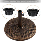 Yaheetech 22 lbs Heavy Duty Outdoor Umbrella Base 18" Round Patio All-Weather Umbrella Stand Market Umbrella Base for Garden & Lawn, Bronze