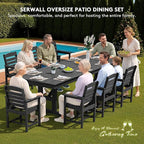 SERWALL Outdoor Dining Chairs Set of 4, All-Weather HDPE Patio Chair with 19.7" Widened Seat, for Backyard, Garden, Black