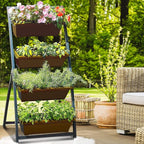 Outland Living 4-Ft Raised Garden Bed - Vertical Garden Freestanding Elevated Planters 4 Container Boxes - Good for Patio Balcony Indoor Outdoor - Perfect to Grow Vegetables Herbs Flowers