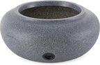 HC Companies Versatile 21 Inch Round Natural Decorative Plastic Outdoor Garden Hose Storage Pot with Side Hole for Faucet Connection, Granite