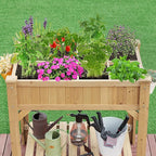 Yaheetech 36'' Hx25'' Wx37'' L Raised Garden Bed 8 Pocket Herbs Garden Planter Outdoor Horticulture Vegetables Standing Planters Boxes with Grow Grid