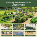 Vego garden Raised Garden Bed Kit, 17" Tall 10 in 1 Jumbo Modular Metal Raised Garden Beds, Metal Planter Box for Vegetables, Flowers, Herbs, Olive Green