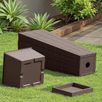Devoko Resin Tall Planters with Tray for Outdoor Plants Set of 2, Large Taper Outdoor Planter Pots with 4 Drainage Holes, Flower Pots Modern Decor for Porch, Patio, Backyard, Garden(Brown, 24")