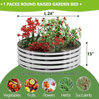 2x2x1.3FT Galvanized Raised Garden Bed Kit,Vegetable Boxes-Round Metal Flower Box,Large Planter Raised Beds Outdoor Garden for Planting,Fruit,Herb-Silver