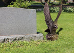 EMSCO Group Freedom Eagle Statue 32in Outdoor Garden Decor, Natural Bronze Finish, Weather-Resistant Resin