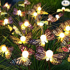 Solar Garden Butterfly Lights, 4 Pack 32 LED Solar Swaying Lights, Swaying in The Wind, Waterproof Firefly Light Outdoor Fairy Light for Garden Patio Yard Pathway Flower Bed Decoration