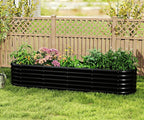 Galvanized Raised Garden Bed, Outdoor Planter Bed, Metal Planter Box for Gardening and Planting,8x2x1.5ft, Light Green