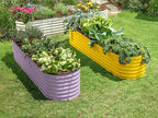 9-in-1 Galvanized Steel Raised Garden Bed // 8×2×1.5 ft Modular Planter for Gardening, Vegetables, Flowers // 18" Tall Metal Raised Garden Beds Outdoor (Lavender) // Patented Design Planter Box