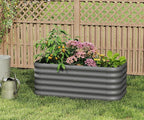 Galvanized Raised Garden Bed, Outdoor Planter Bed, Metal Planter Box for Gardening and Planting,4x2x1.5ft, Dark Grey