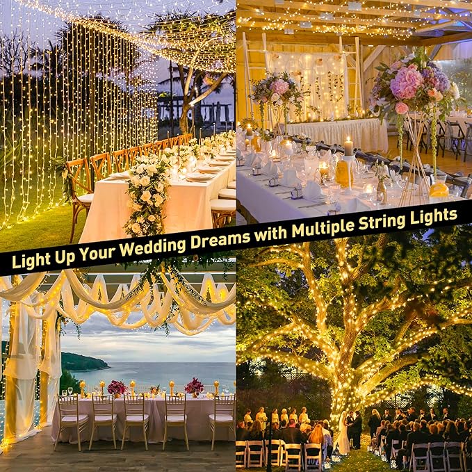 String Lights 800 LED Warm White Outdoor Indoor with Remote