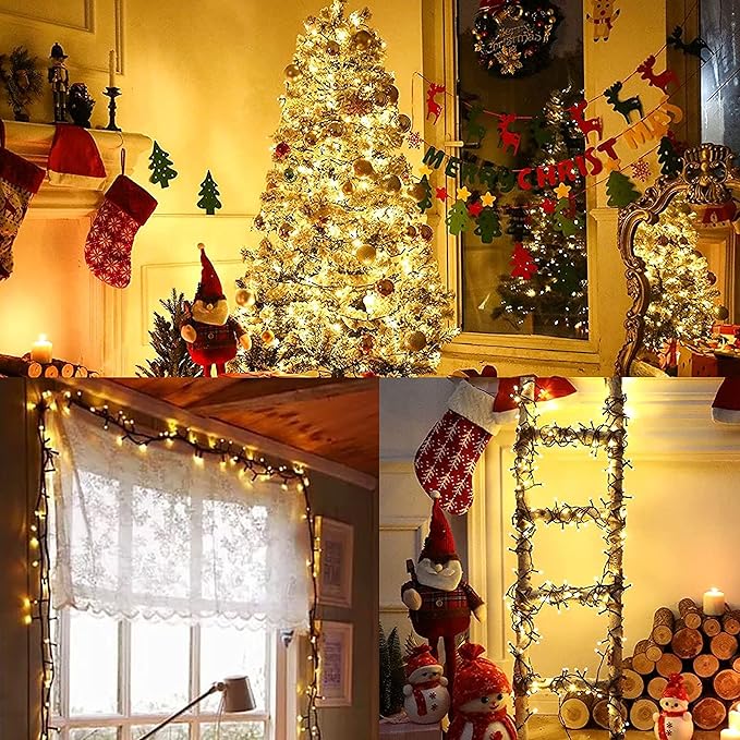 String Lights 500 LED 165 ft Warm White with 8 Modes