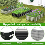 2PCS 10x3x1ft Galvanized Raised Garden Bed Kit, Galvanized Planter Raised Garden Boxes Outdoor, Large Metal Raised Garden Beds for Vegetables,Black