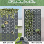 Casaphoria Metal Privacy Screen Outdoor, 60" H x 30" W Freestanding Decorative Privacy Screen for Patio Deck Balcony Garden with Stable Base, Darkgray-Square