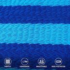 Lazy Daze Hammocks 10.5 FT Double 2 Person Caribbean Rope Hammock, Hand Woven Polyester Hammock with Spreader Bars, for Outside Outdoor Backyard Patio Poolside, 450 LBS Capacity, Blue/SkyBlue