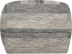 SIMPLIHOME Clay Square Pouf - 18 inch Wide Upholstered Cotton Ottoman in Grey Melange, Boho Footstool, Decorative Cube Pouf or Extra Seating for Living Room, Bedroom, or Kids Room, Assembled