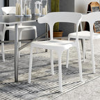VECELO 4 Pack Plastic Stacking Chairs, Stackable Dining Chairs for Kitchen Restaurant Patio, Portable Indoor Outdoor Use, No Assembly Required, White