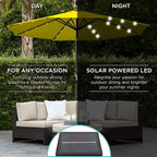 Best Choice Products 10ft Solar Polyester LED Lighted Patio Umbrella w/Tilt Adjustment and UV-Resistant Fabric