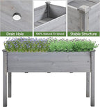 Yaheetech 2pcs Raised Garden Bed Outdoor Horticulture with Legs Elevated Wood Raised Planter Boxes w/Stable Rectangle Structure Standing Planter for Vegetables Flowers Herbs Planting, Gray