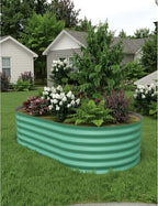 2 Pcs Raised Garden Beds Outdoor 8x4x1.5 ft - Galvanized Steel Planter Box for Vegetables, Flowers, Rust-Resistant Garden Box, Easy Assembly Raised Beds, Durable Planters for Outdoor Plants, Green