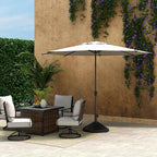 Abba Patio 9FT Lyon Outdoor Patio Umbrella Outdoor Table Umbrella with Push Button Tilt and Crank Market Umbrella 8 Sturdy Ribs UV Protection Waterproof for Garden Deck Backyard Pool Beige
